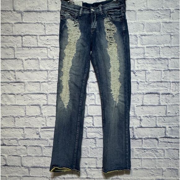 LOOMSTATE REVOLVE DISTRESSED JEANS 100% ORGANIC COTTON WOMEN'S SIZE 30 - Picture 1 of 16